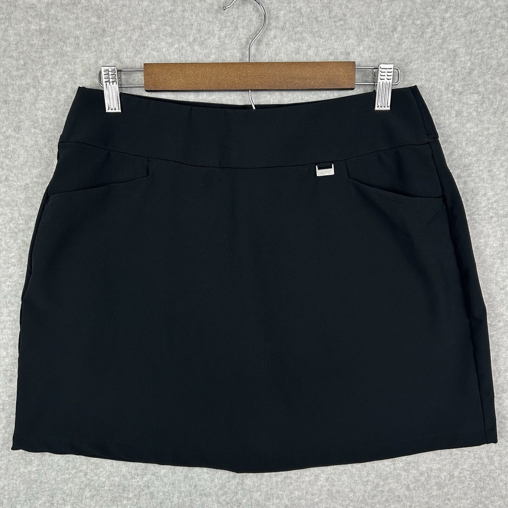 Greg Normam Womens Golf Skort‎ Black Mesh Lined Sz M